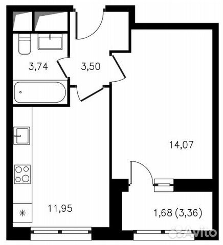 1-к квартира, 34.9 м², 12/21 эт. 1-к квартира, 34.9 м², 12/21 эт.