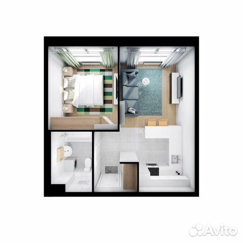 1-к квартира, 35.7 м², 23/25 эт. 1-к квартира, 35.7 м², 23/25 эт.