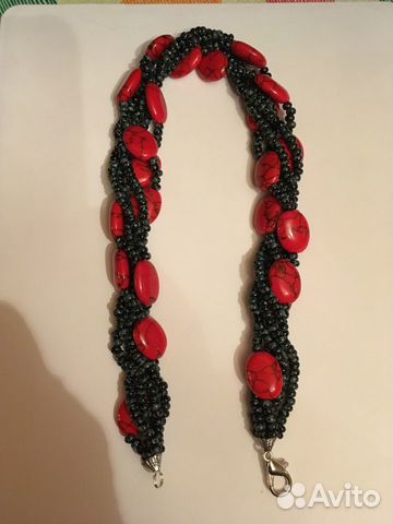 Бусы из чешского бисера и пресс. коралла 41 см