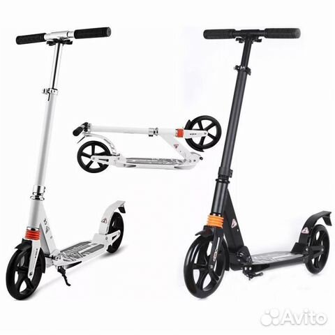 Самокат для прогулок, колеса 20 см черный Самокат для прогулок, колеса 20 см черный