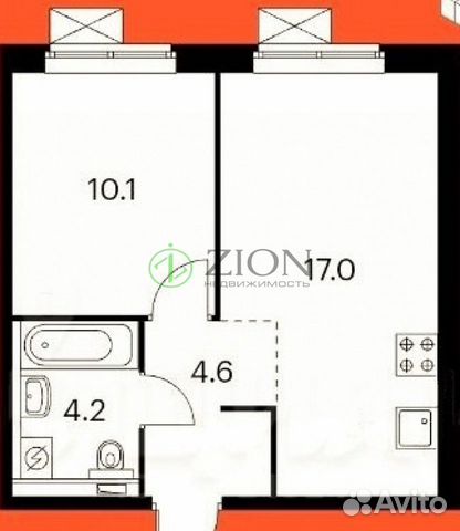 1-к квартира, 36 м², 15/17 эт. 1-к квартира, 36 м², 15/17 эт.