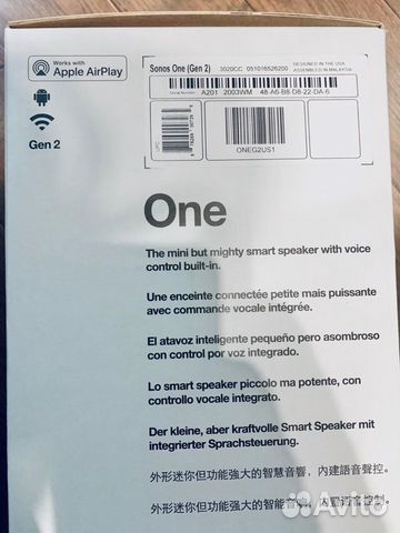 Беспроводная колонка Sonos One Gen 2