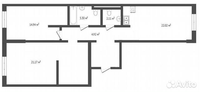 2-к квартира, 75.7 м², 12/45 эт. 2-к квартира, 75.7 м², 12/45 эт.