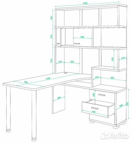 Стол компьютерный правый Мэрдэс ср-420-170