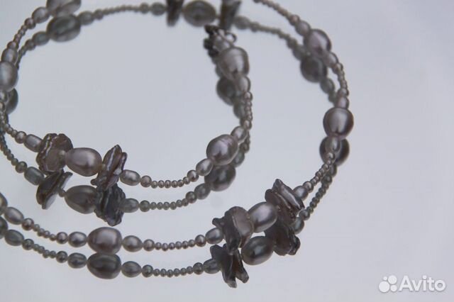 Жемчужное ожерелье с родированной фурнитурой