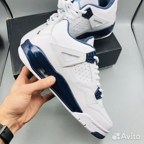 Кроссовки Nike Air Jordan 4 White Blue синие белые Кроссовки Nike Air Jordan 4 White Blue синие белые