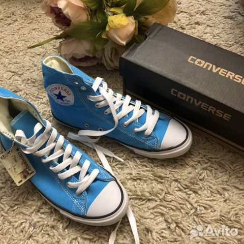 Кеды высокие голубые стильные converse 38 размер Кеды высокие голубые стильные converse 38 размер