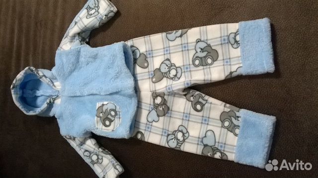Теплый костюмчик на малыша 2-4месяцев