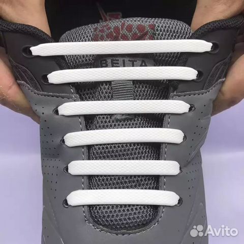 «Шнурки силиконовые, белого цвета»