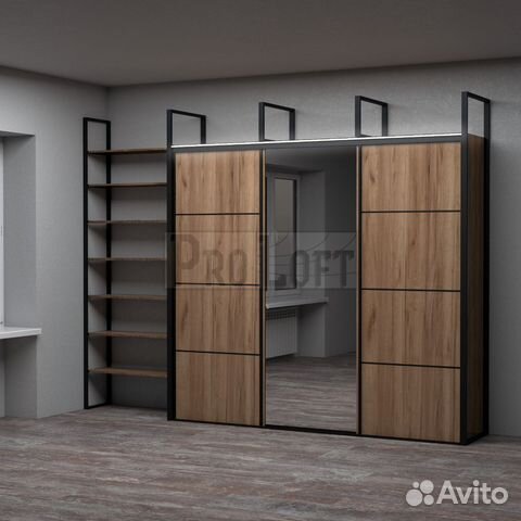 Шкаф купе в стиле лофт