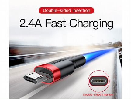 Кабель реверсивный двусторонний microUSB 1 и 2м