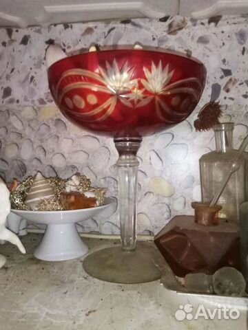 Ваза цветной хрусталь