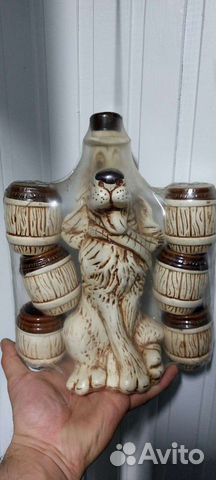 Графин с рюмками в виде собачки