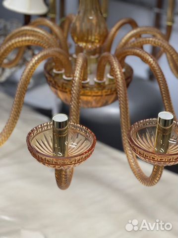 Люстра Bohemia хрустальная со свечами янтарная