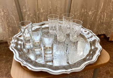 Хрусталь ссср. Рюмки, конфетница, салатник