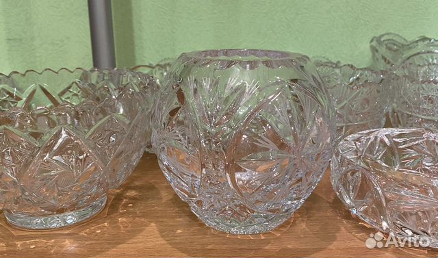 Хрустальная ваза,графин,салатник