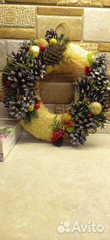 Поделка ручной работы. Рождественский венок