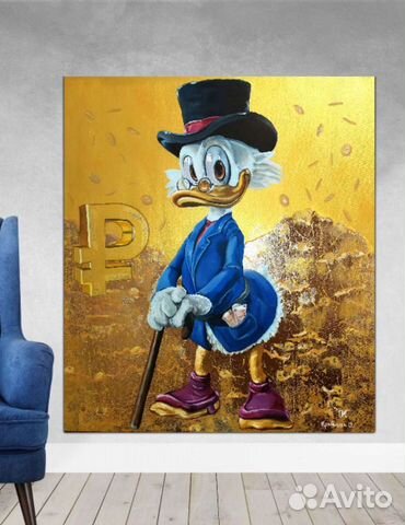 Картина Скрудж Макдак Картина маслом Авторская