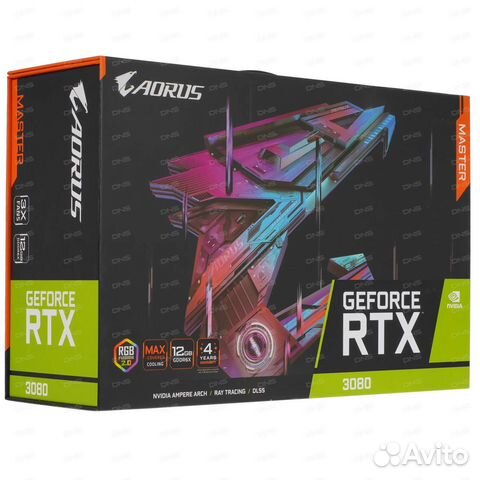 Видеокарта c LED gigabyte aorus 3080 12G master