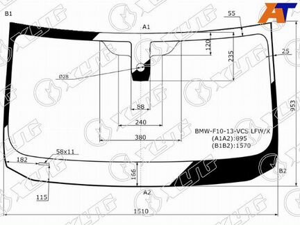 Стекло лобовое BMW 5-series