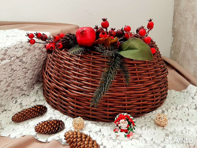 Юбка для елки из ротанга, корзина для елки