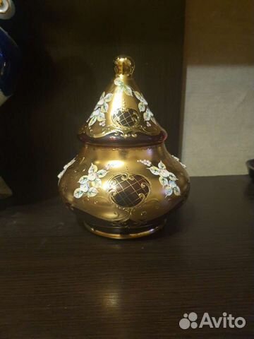 Ваза цветное стекло чехия