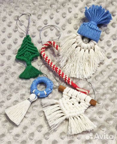 Ёлочные игрушки в технике макраме Комплект № 1