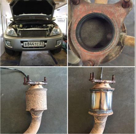 Замена катализатора на пламегаситель Чери тигго 5 Chery Tiggo 5, 2 л, 2014 год