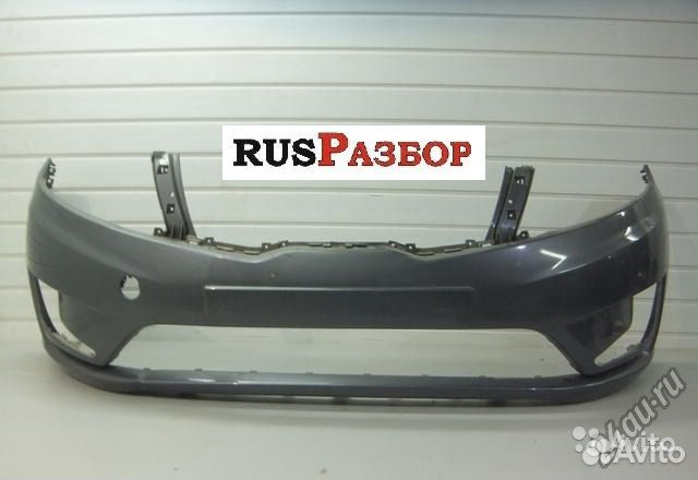Бампер передний Киа Рио окрашенный Серый SAE