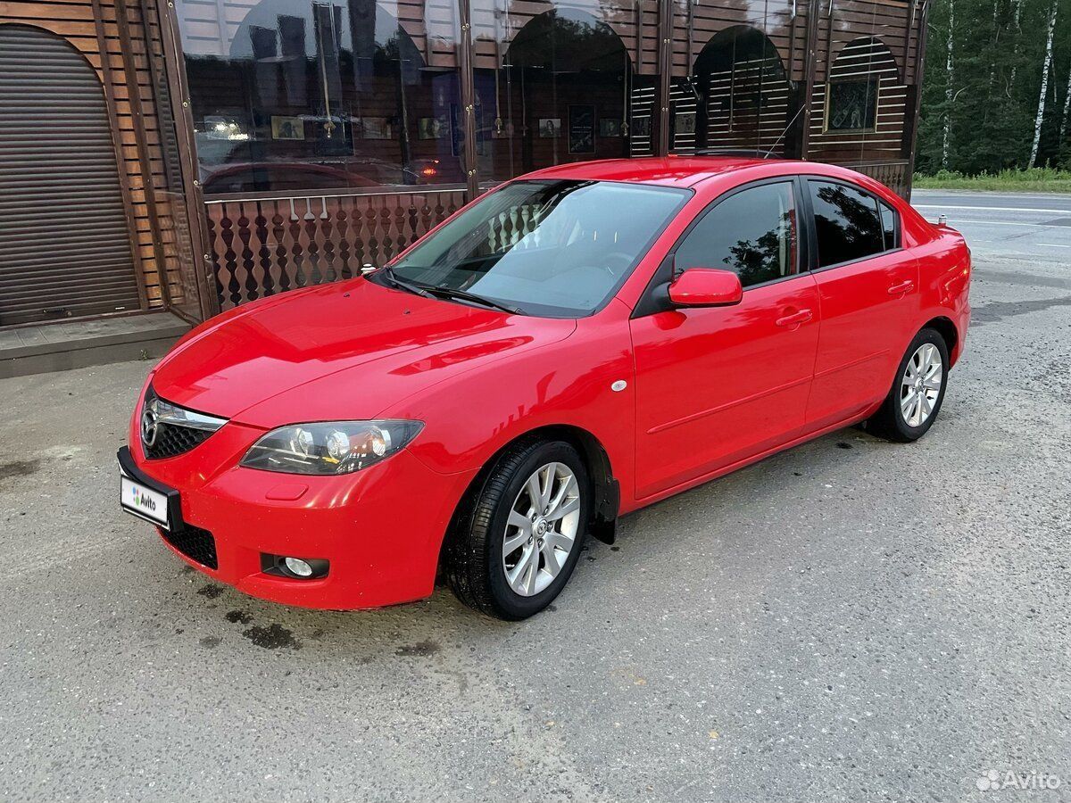 Мазда с пробегом ставропольский край. Mazda 3 2007 седан красный.