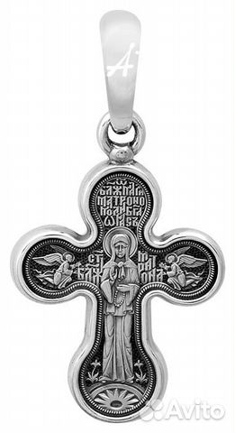 Крест Блаженная Матрона Московская, серебро 925