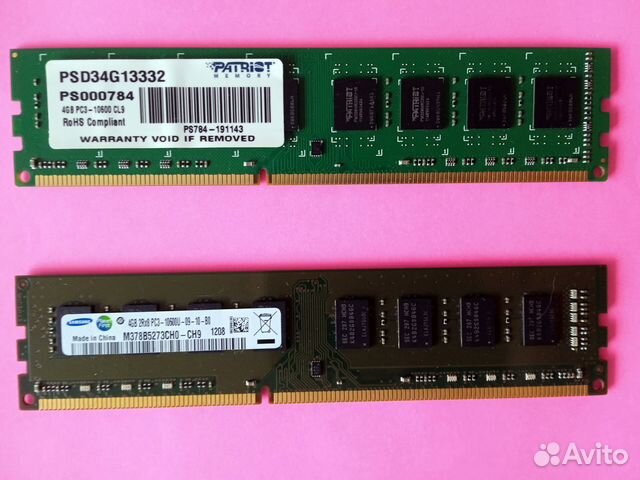 Оперативная Память DDR3 Samsung + Patriot (4+4 GB)