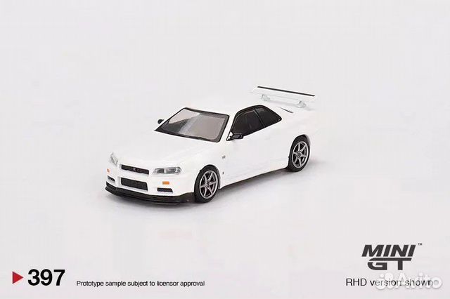 Mini GT 1:64 Nissan Skyline GT-R R34 белый