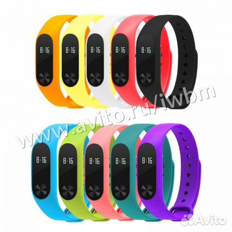 Цветной силиконовый ремешок для Xiaomi Mi Band 2