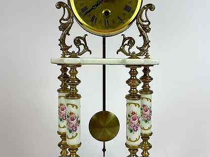 Роскошные старинные настольные часы, высота 48 см