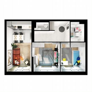 2-к квартира, 55.8 м², 8/32 эт.