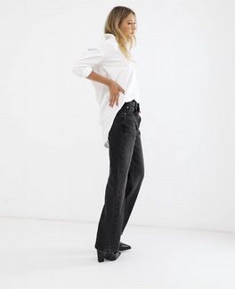 ASOS чёрные джинсы в винтажном стиле широкие