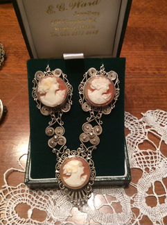 Камея винтаж серебро Англия