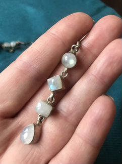Серьги из лабрадорита