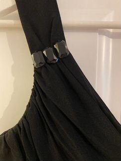 Коктейльное чёрное платье,44 размер