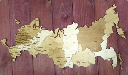 Пазлы, карта мира из дерева