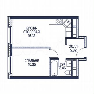 1-к квартира, 35.3 м², 22/22 эт.