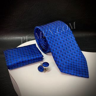 Мужской подарочный набор галстук запонки платок