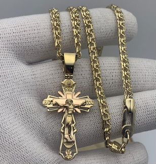 Золотая цепь с крестом