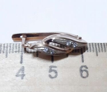 Золотые серьги с бриллиантами СССР