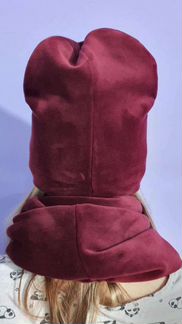 Снуд и шапка комплект со стразами swarovski новый