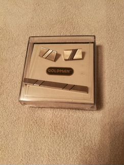 Запонки + зажим подарочный набор