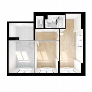 2-к квартира, 59.3 м², 3/17 эт.