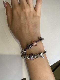 Длинный Фиолетовый браслет Пандора