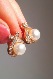 Золотые серьги с жемчугом